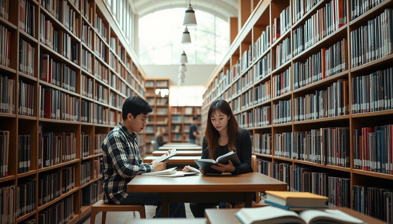 Students studying together in modern classroom